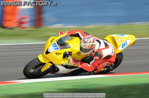 2008-05-11 Monza 1085 Supersport - Graeme Gowland - Honda CBR600RR